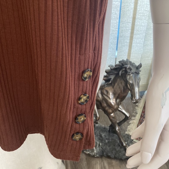 Brown Ribbed Dress - Picture 4 of 4